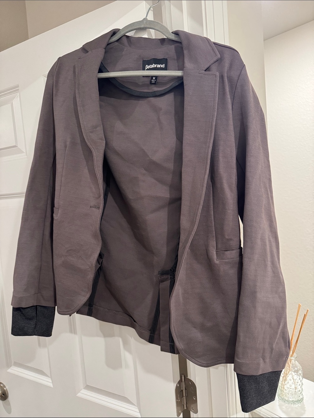 NWOT Betabrand Women's Taupe Knit Blazer Jacket